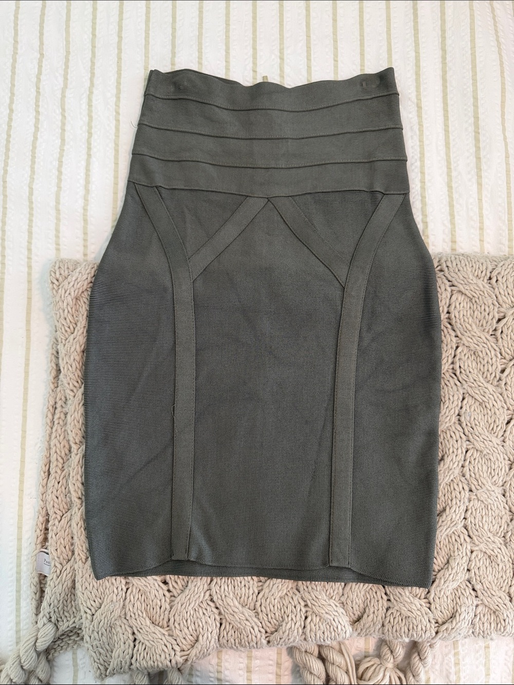 bebe Olive Panel Pencil Skirt